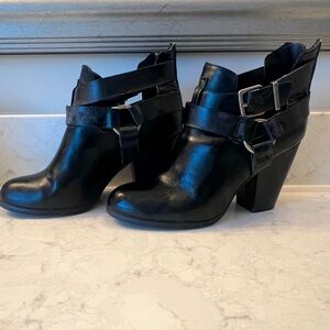 Express Black Buckle Booties